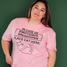  In Case of Emotional Breakdown, Place Cat Here | Adult T-Shirt