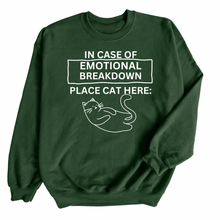  In Case of Emotional Breakdown Place Cat Here | Adult Sweatshirt