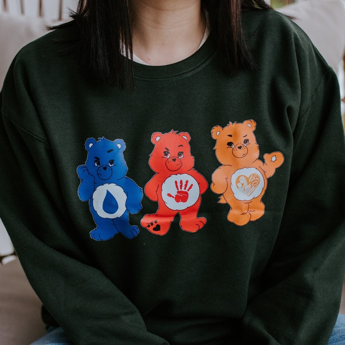 INDIGIBEARS care Adult Sweatshirt S K Collective