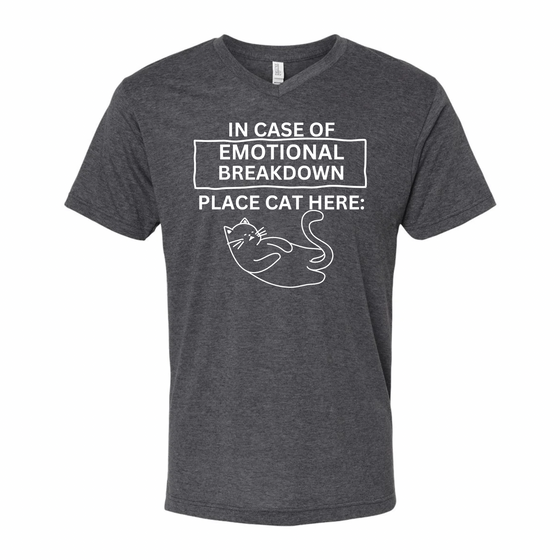 In Case of Emotional Breakdown, Place Cat Here | Adult T-Shirt