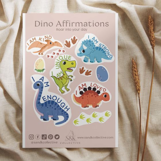 Dino Affirmation Sticker Sheets