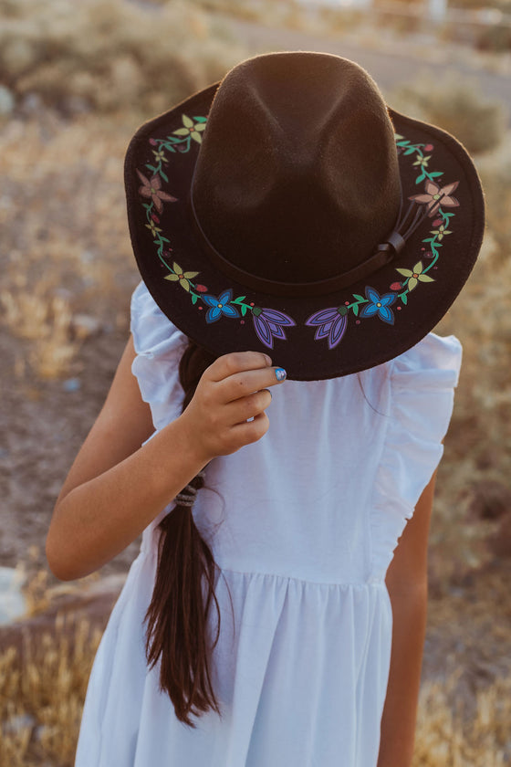 Samples Indigenous Floral felt hat