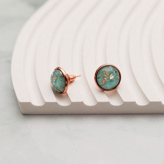 Turquoise Dreamscape | 12mm Earrings