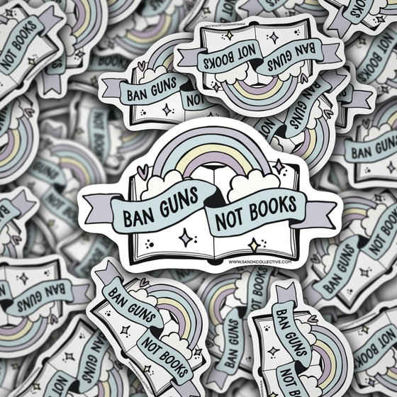Ban Guns not Books | Die Cut Sticker