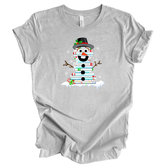 Book Snowman | Adult T-Shirt