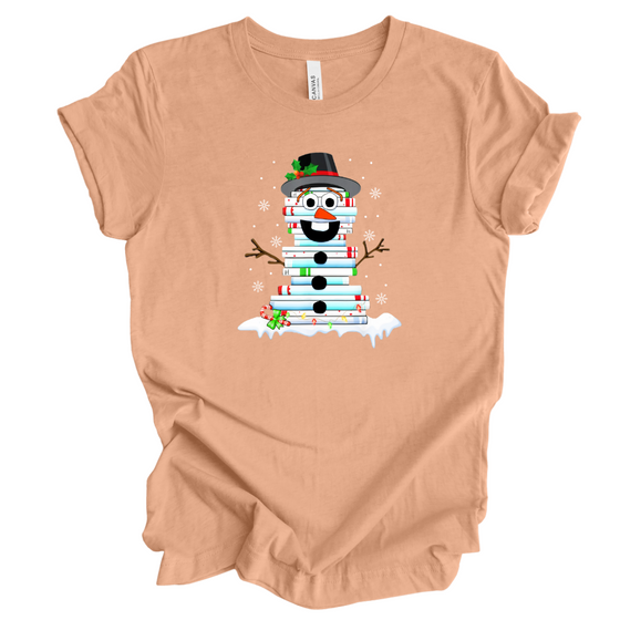 Book Snowman | Adult T-Shirt