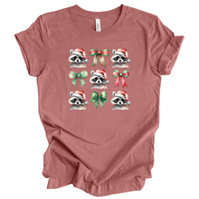  Raccoon Bow Christmas | Adult T-Shirt