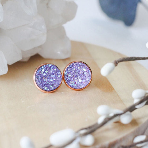 Lavender Stardust | 12mm Earrings