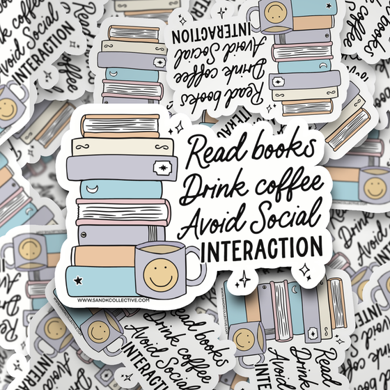 Read Books Drink Coffee | Die Cut Sticker