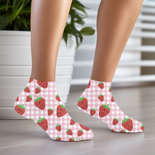  Strawberry No Show Ankle Socks