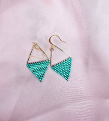  Triangle Dangles Metallic Green