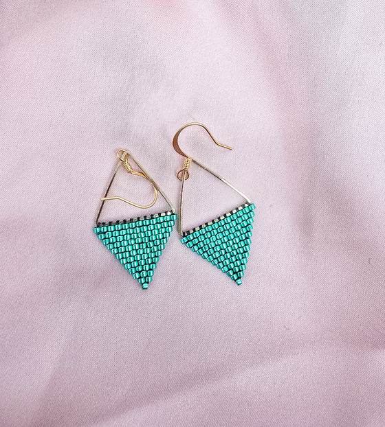 Triangle Dangles Metallic Green