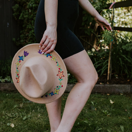 Indigenous Floral felt hat