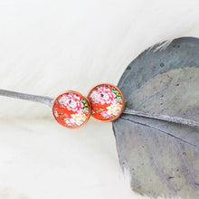  12mm Red Floral Earrings - S & K Collective