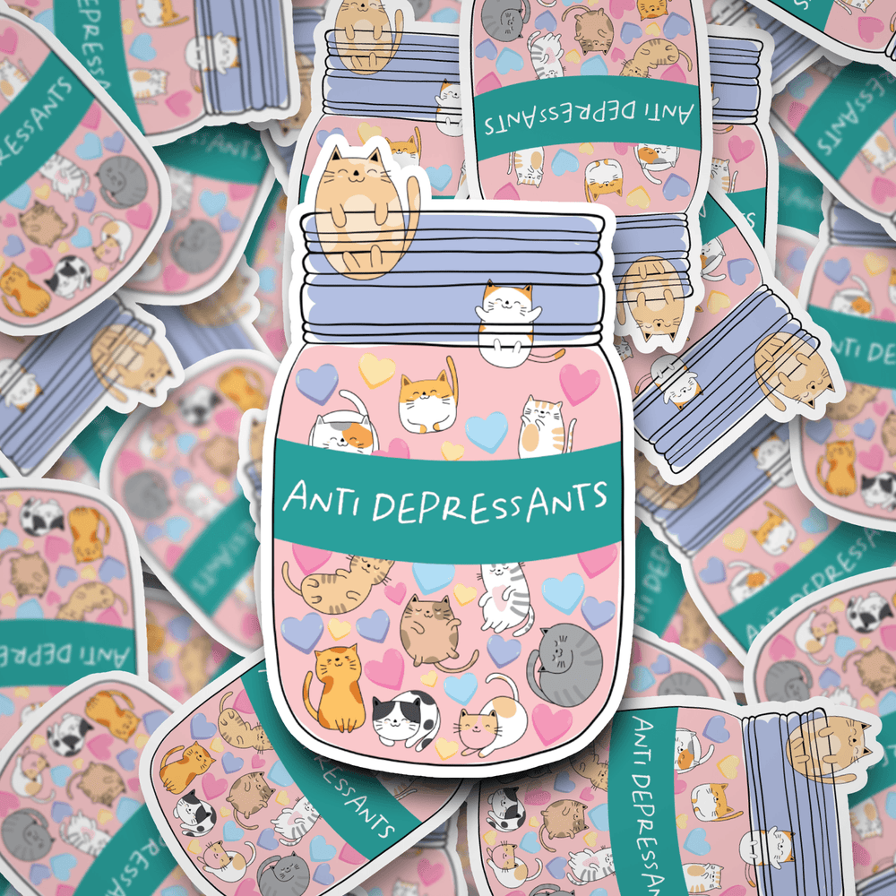 Cat Anti-Depressants | Dye Cut Sticker - S & K Collective