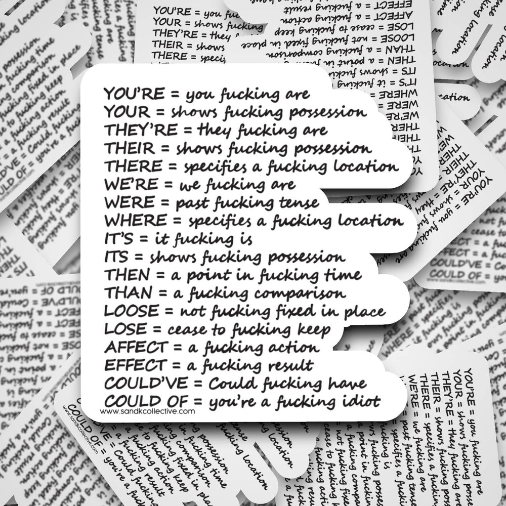 Grammar Corrections | Die Cut Sticker - S & K Collective