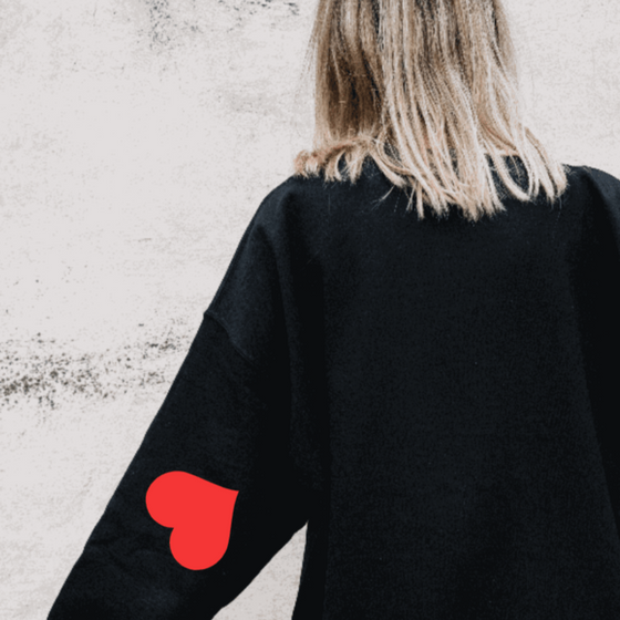 Heart on your Sleeve Elbow Patch | Adult Sweatshirt - S & K Collective