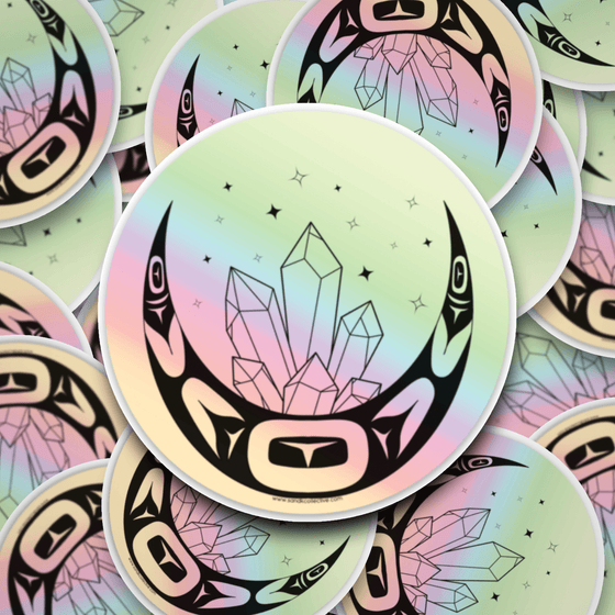 Holographic Crystal Moon | Die Cut Sticker - S & K Collective