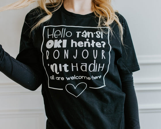 Indigenous Languages All Are Welcome Here | Adult T-Shirt - S & K Collective