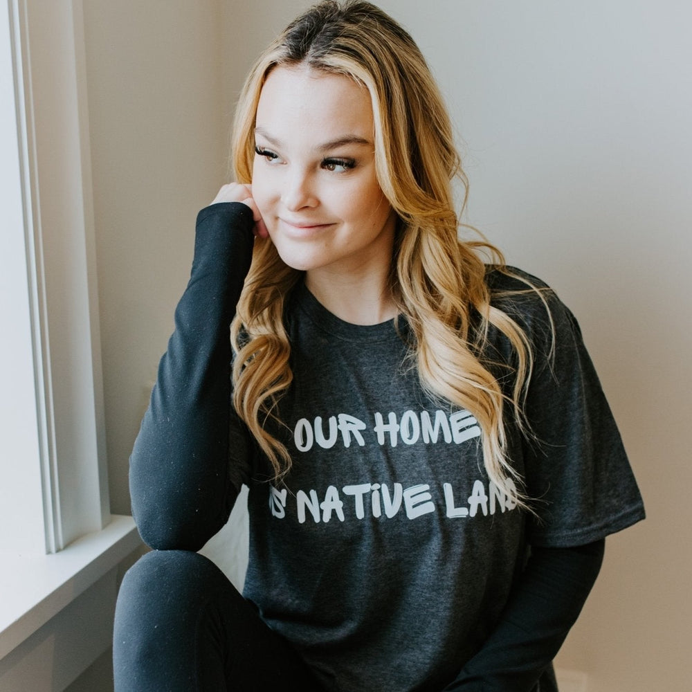 
                  
                    Our Home is Native Land | Adult T-Shirt - S & K Collective
                  
                