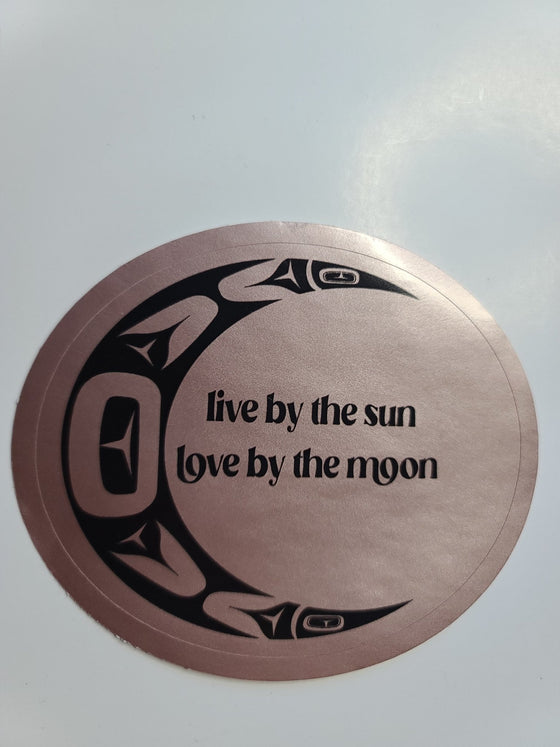 Rose Gold Love By the Moon Sticker