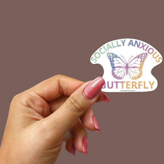 Socially Anxious Butterfly | Die Cut Sticker - S & K Collective