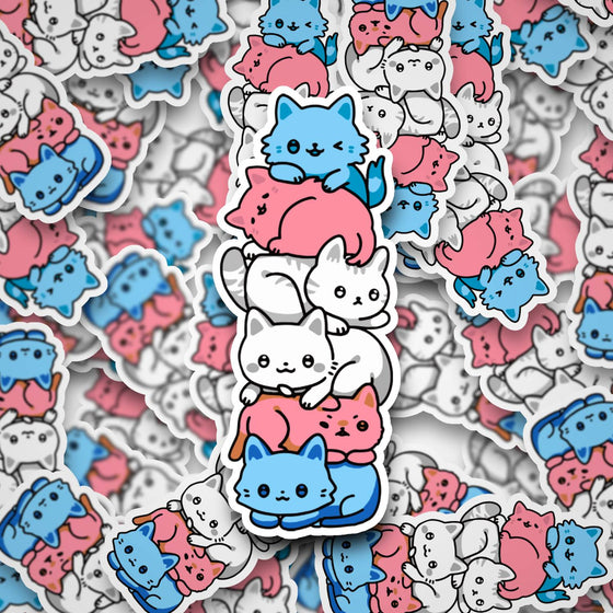 Trans Kitten Pile | Die Cut Sticker - S & K Collective